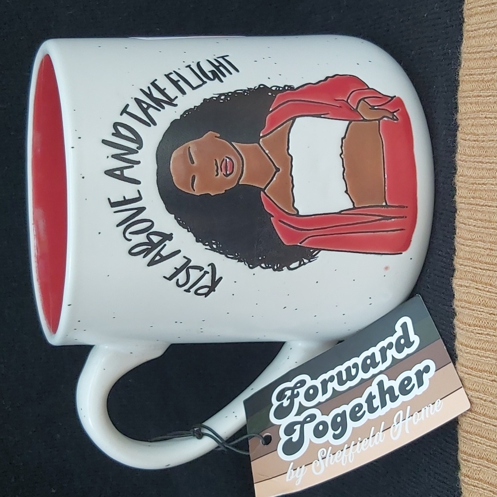 Sheffield Home Forward Together l Rise Above 20oz White Red Mug NWT